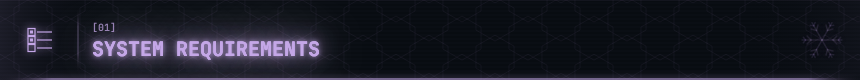 [01] SYSTEM REQUIREMENTS